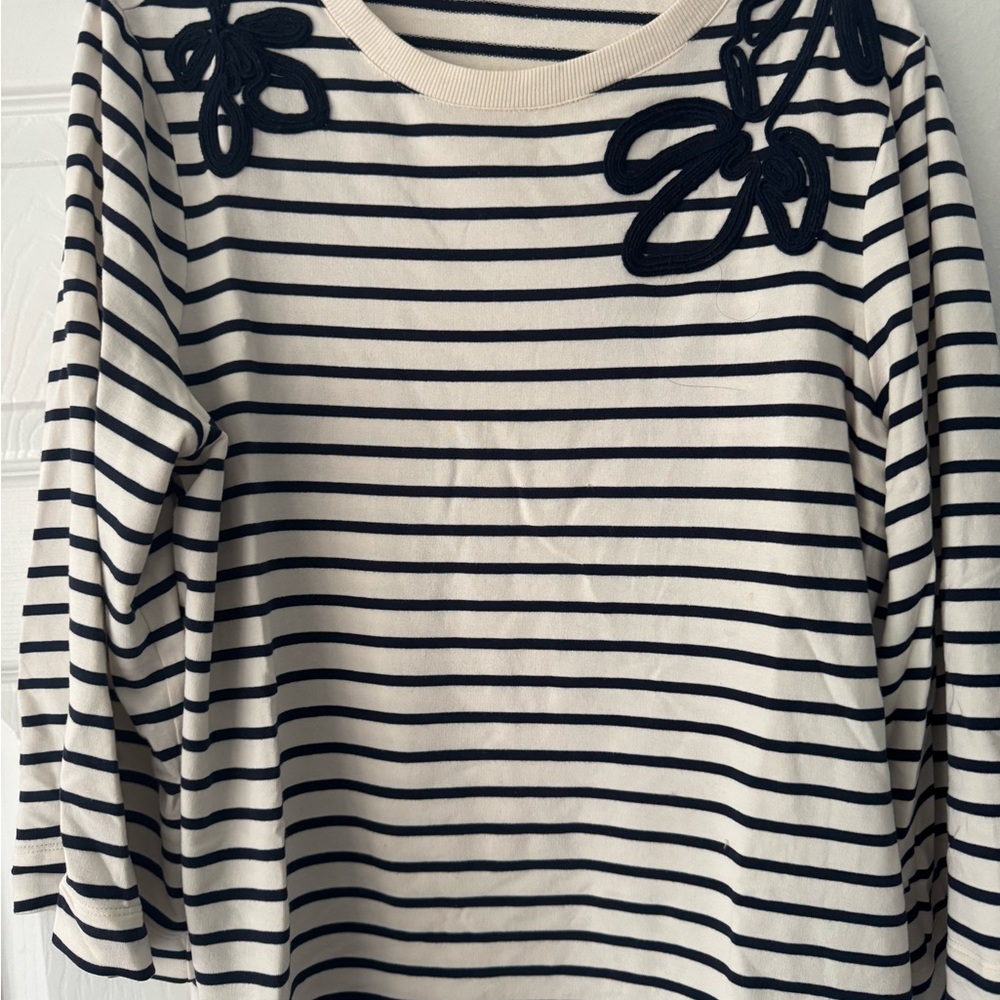 Striped Navy and White Women's Top